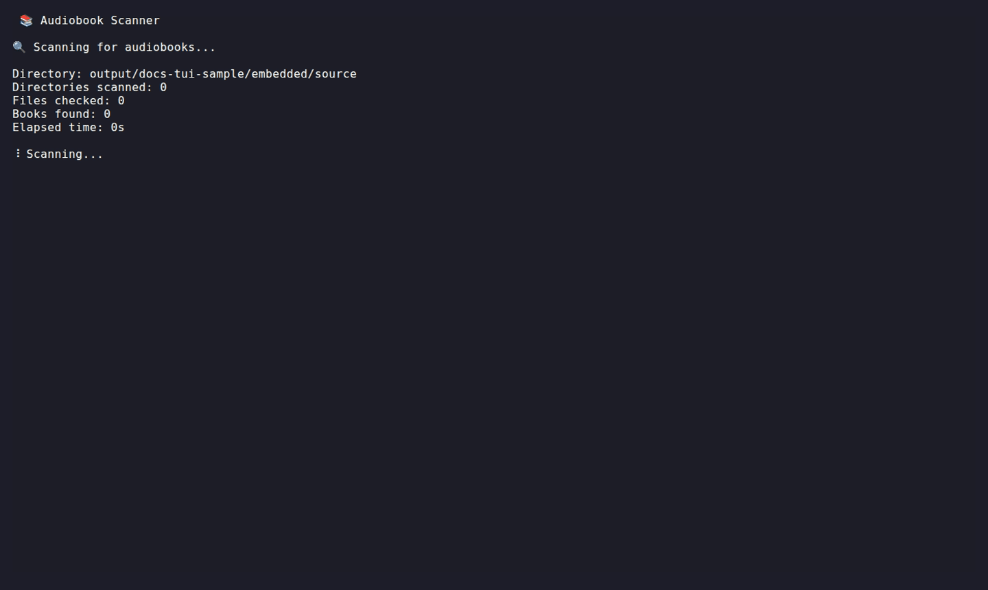 Animated TUI organize preview